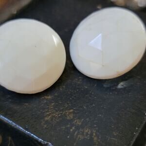 White Candy Vintage Clip-On Earrings - 1980s Unique Charm